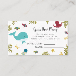 Tarjeta De Mesa Bajo el mar Baby Shower adivina cuántas cartas de 