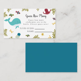 Tarjeta De Mesa Bajo el mar Baby Shower adivina cuántas cartas de 