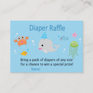 Tarjeta De Mesa Bajo el mar Diaper Raffle Tickets