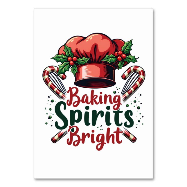 Tarjeta De Mesa Baking Spirit Bright Funny Baking Chef Baker (Anverso)