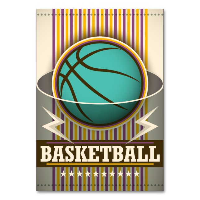 Tarjeta De Mesa Baloncesto Deporte Juego de pelotas Guay (Anverso)
