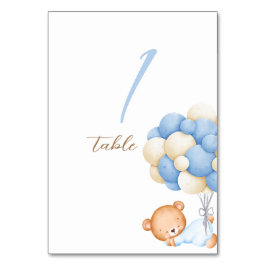 Tarjeta De Mesa Balones de color de agua de oseo Teddy Tabla 1 Tar