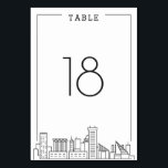 Tarjeta De Mesa Baltimore Boda | Número de tabla<br><div class="desc">Una tabla de tarjetas boda única para un matrimonio que tiene lugar en la hermosa ciudad de Baltimore, Maryland. Cuenta con un número de tabla simplificado que se encuentra sobre una versión estilizada del paisaje único de la famosa ciudad. Este artículo es parte de una colección más grande de piezas...</div>