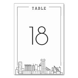 Tarjeta De Mesa Baltimore Boda | Número de tabla