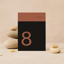 Tarjeta De Mesa Banda de Terracota Negra Plata Premium Elegante