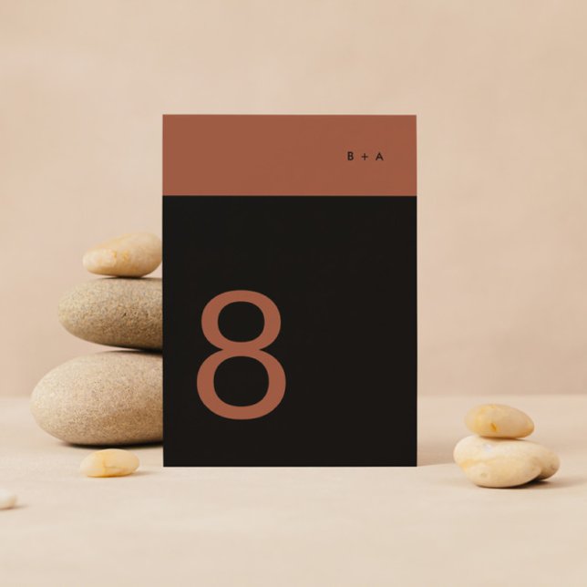 Tarjeta De Mesa Banda de Terracota Negra Plata Premium Elegante (Subido por el creador)