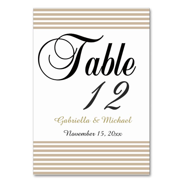 Tarjeta De Mesa Bandas de oro (Anverso)