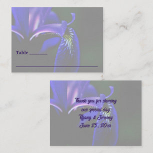 Tarjeta De Mesa Bandera azul Iris Flower Personalizado Boda