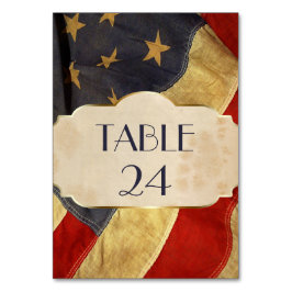 Tarjeta De Mesa Bandera de época patriótica del Boda militar