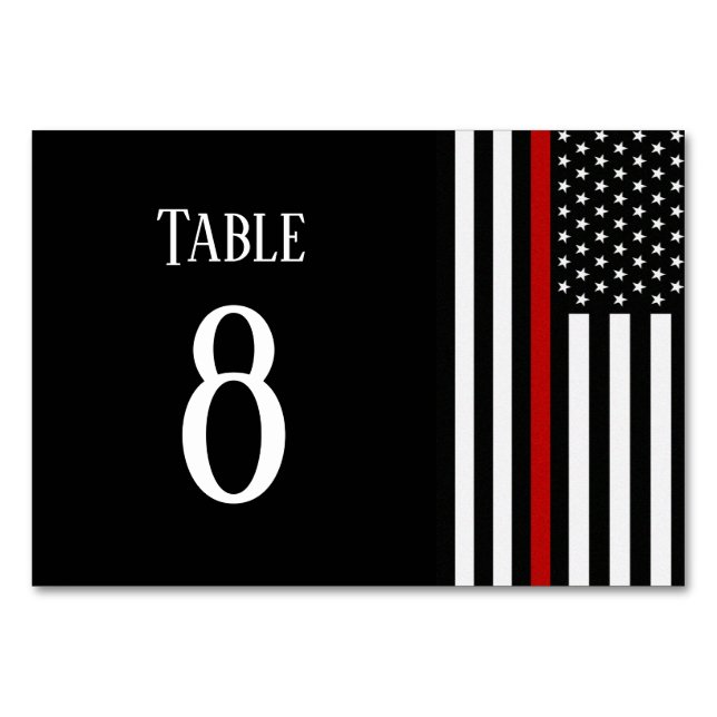 Tarjeta De Mesa Bandera delgada de línea roja (Anverso)