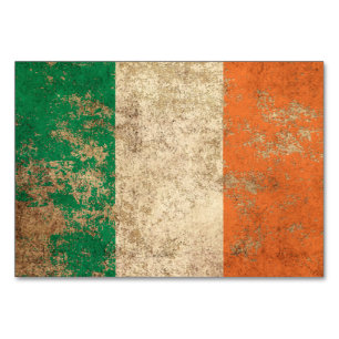 Tarjeta De Mesa Bandera irlandesa Rough Aged Vintage