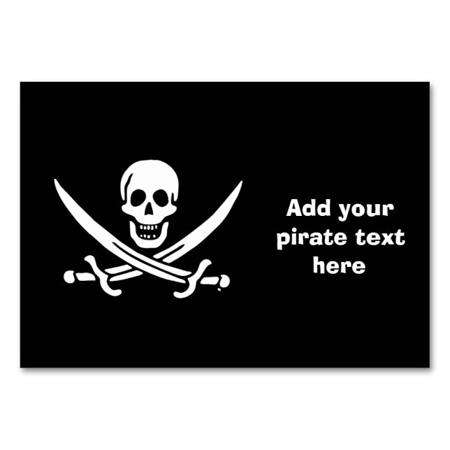 Tarjeta De Mesa Bandera pirata de Jolly roger (Anverso)