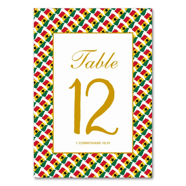 Tarjeta De Mesa Banquete Boda de celebración de GHANA (Anverso)