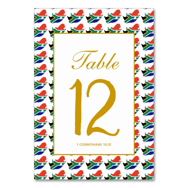 TARJETA DE MESA BANQUETE DE CELEBRACIÓN BODA CRISTIANA SUDÁFRICA (Reverso)