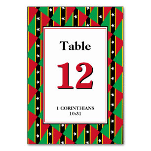 Tarjeta De Mesa Banquete de Celebración Patriótica de SAN CRISTÓBA