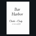 Tarjeta De Mesa Bar Harbour soltería boda de novias<br><div class="desc">Diseño</div>