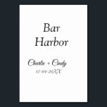 Tarjeta De Mesa Bar Harbour soltería boda de novias<br><div class="desc">Diseño</div>