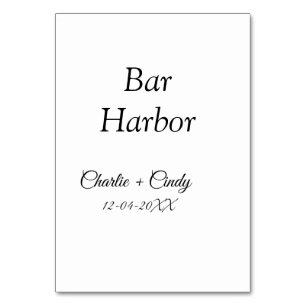 Tarjeta De Mesa Bar Harbour soltería boda de novias