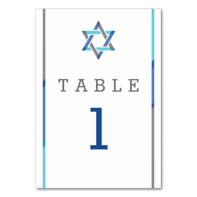 Tarjeta De Mesa Bar moderno Mitzvah Design - Verde azulado y negro (Anverso)