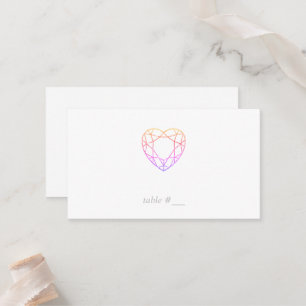 Tarjeta De Mesa Barajas de fondo de corazón de color arcoiris míni