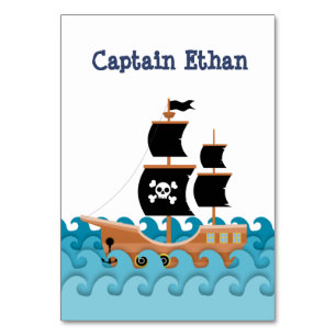 Tarjeta De Mesa Barco pirata