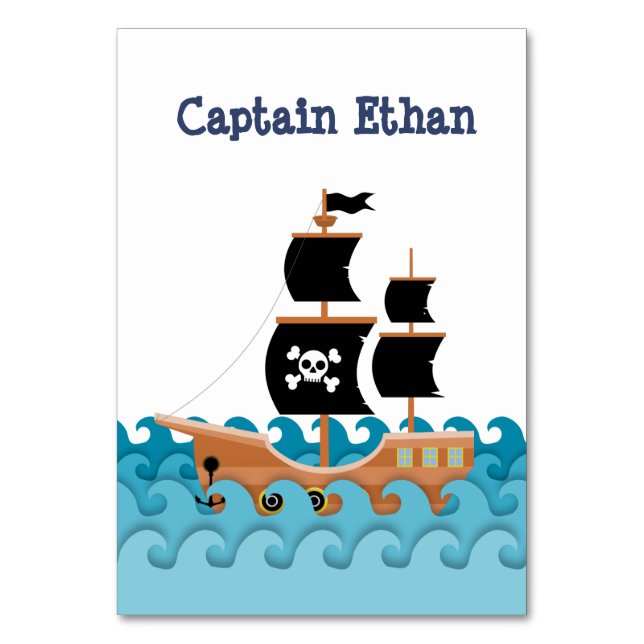 Tarjeta De Mesa Barco pirata (Anverso)