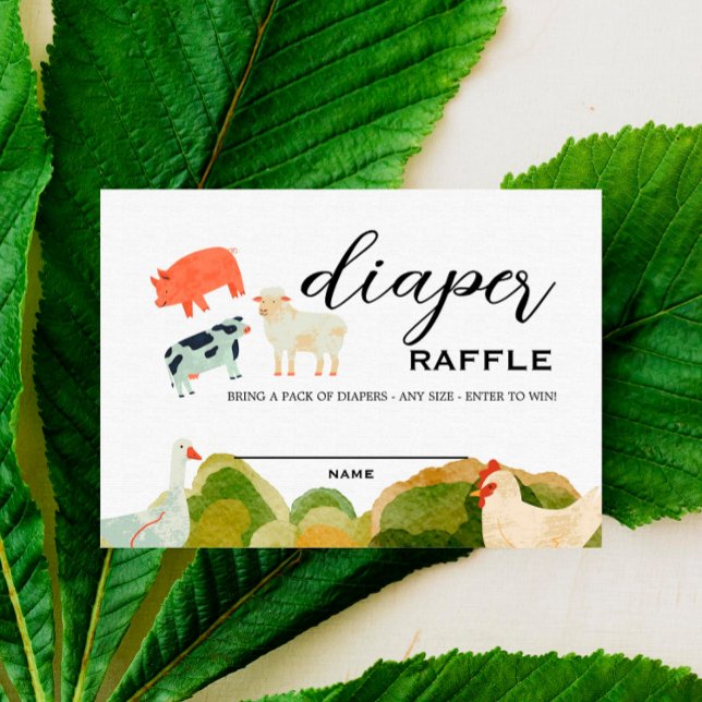 Tarjeta De Mesa Barnyard Animals - Diaper Raffle Insert Card (Subido por el creador)