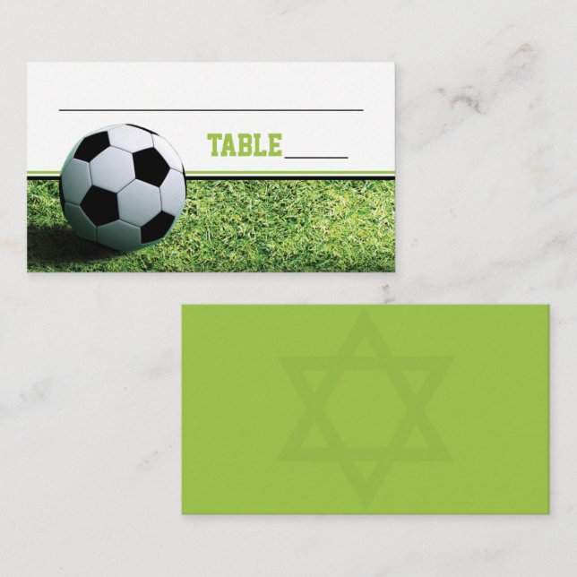 Tarjeta De Mesa Barra de fútbol Mitzvah (Anverso / Reverso)