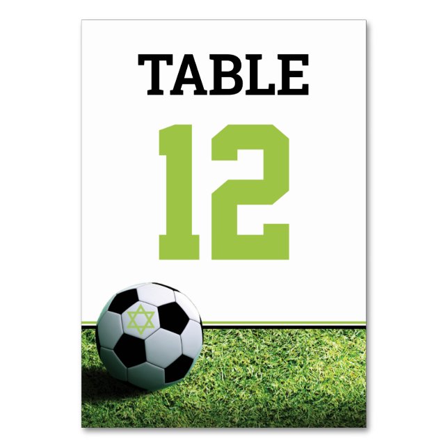 Tarjeta De Mesa Barra de fútbol Mitzvah (Anverso)