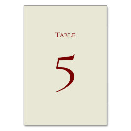 Tarjeta De Mesa Basic and Elegant Table Number Card