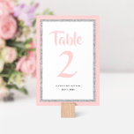 Tarjeta De Mesa Bat Mitzvah Purpurinoso rosa claro y plateado<br><div class="desc">Este número de mesa de moda de Bat Mitzvah presenta un purpurina falso brillante sobre un fondo de color sólido. Utilice el formulario de plantilla para agregar su propia información. La Herramienta de diseño se puede utilizar para cambiar el estilo de fuente,  el color y el diseño.</div>