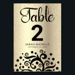 Tarjeta De Mesa Bat Mitzvah Relieve metalizado dorado Árbol de vid<br><div class="desc">Ningún fiesta de Bat Mitzvah está completo sin tarjetas de número de tabla personalizadas. Que tu favorita Bat Mitzvah esté orgullosa, se regocije y celebre su hito en su fiesta perfectamente coordinada. Este sofisticado, moda, impresionante y abstracto árbol negro gráfico con brillantes "hojas" Star of David y "hojas" de punto,...</div>