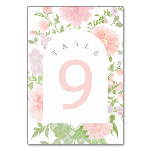 Tarjeta De Mesa Bautismo acuarela flores rosas