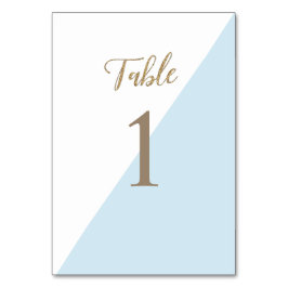 Tarjeta De Mesa Bautismo azul de oro moderno editable