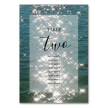 Beach Sea Water Sparkles Bodas Nombres de invitado