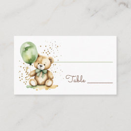 Tarjeta De Mesa Bearly wait tededed green baby ducha