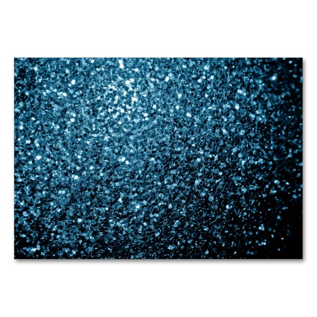 Tarjeta De Mesa Bebé azul claro brillo falso destellos (Anverso)