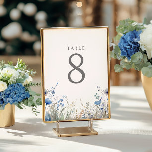 Tarjeta De Mesa Bebé Azul En El Baby Shower De Flor Floral Floral 