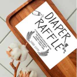 Tarjeta De Mesa Bebé de cervecería - B&W - Diaper Raffle Invite In