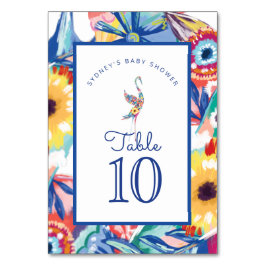 Tarjeta De Mesa Bebé de cigüeñas coloridas