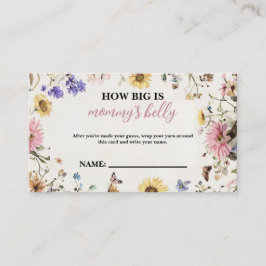 Tarjeta De Mesa Bebé en Bloom ¿Qué tan grande es el boleto para la