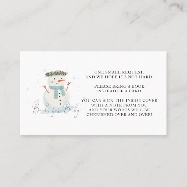Tarjeta De Mesa Bebé, hace frío fuera de los libros de ducha para  (Anverso)