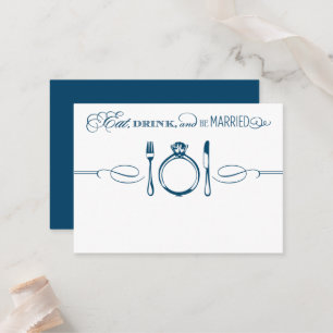 Tarjeta De Mesa Bebe y sé casada con una elegante boda de la Marin