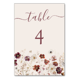 Tarjeta De Mesa Beige Fall Floral Boda