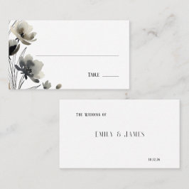 Tarjeta De Mesa Beige Neutral Floral Wedding