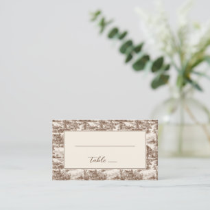 Tarjeta De Mesa Beige Nostálgico Vintage Campo