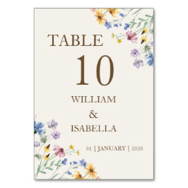 Tarjeta De Mesa Beige Pastel Wildflower