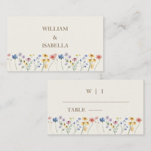 Tarjeta De Mesa Beige Pastel Wildflower