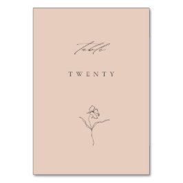 Tarjeta De Mesa Bella Artes Rubor moderno mínimo Boda floral