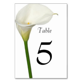 Tarjeta De Mesa Bella boda con Lirio de calla blanco